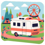 Camp Trailer Ferris Wheel Graphic