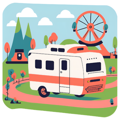 Camp Trailer Ferris Wheel Graphic