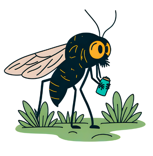 camping bug protection tips-Mosquito and a can of Bug Spray